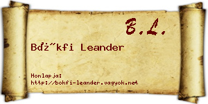 Bökfi Leander névjegykártya